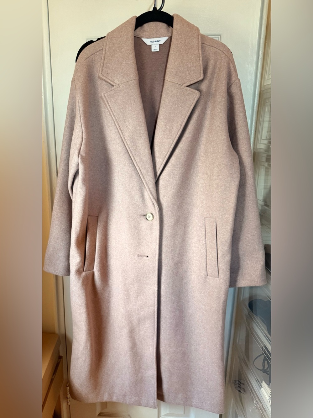 Old Navy Blush Pink Longline Pea Coat Size L